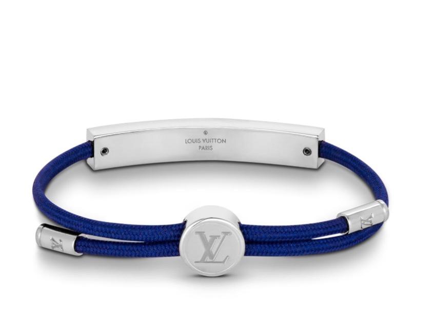 Louis Vuitton, Jewelry, Louis Vuitton Lv Space Bracelet Metal And Nylon  Blue
