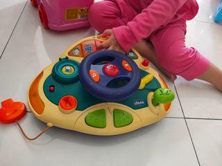 Mainan anak setir stir mobil chicco elektronik nyala