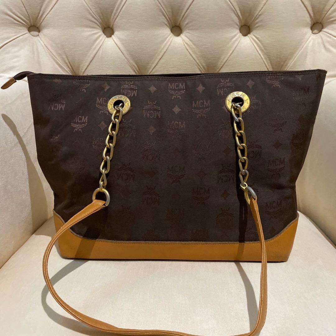 mcm nylon tote bag