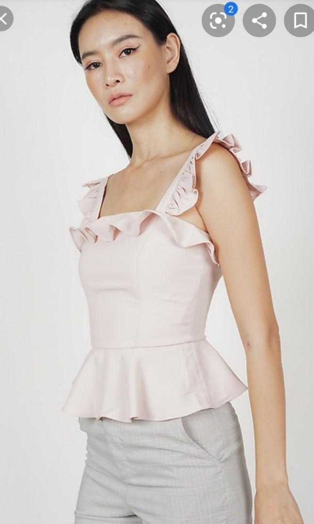 sleeveless top with ruffles