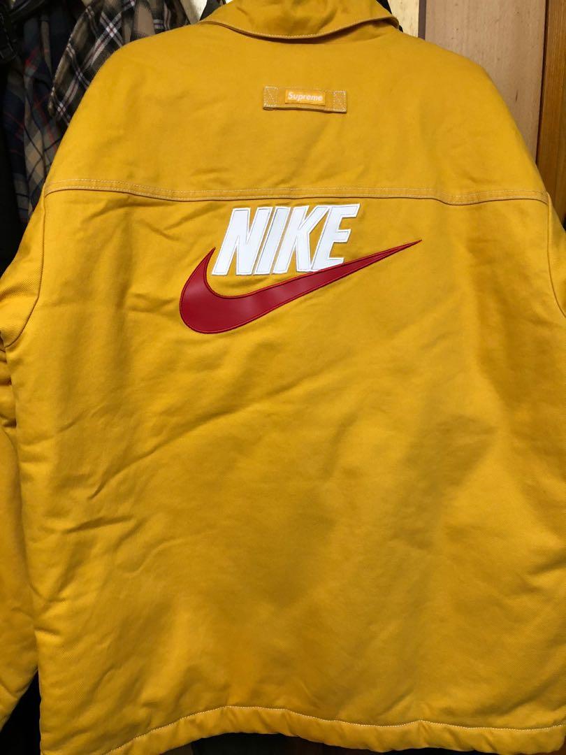 Nike X Supreme Work Jacket (Yellow), 男裝, 外套及戶外衣服- Carousell