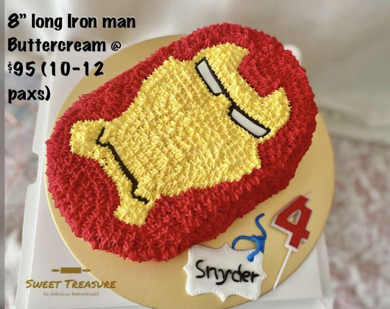 Iron Man KAKE! Both tiers iced in Buttercream. Edible image character... |  Decorating Cakes | TikTok