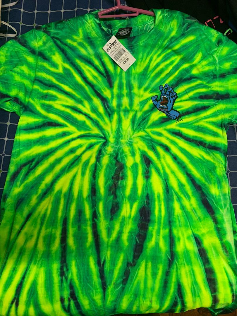 Santa Cruz Screaming Hand Wild Green Spider Tie Dye T-Shirt