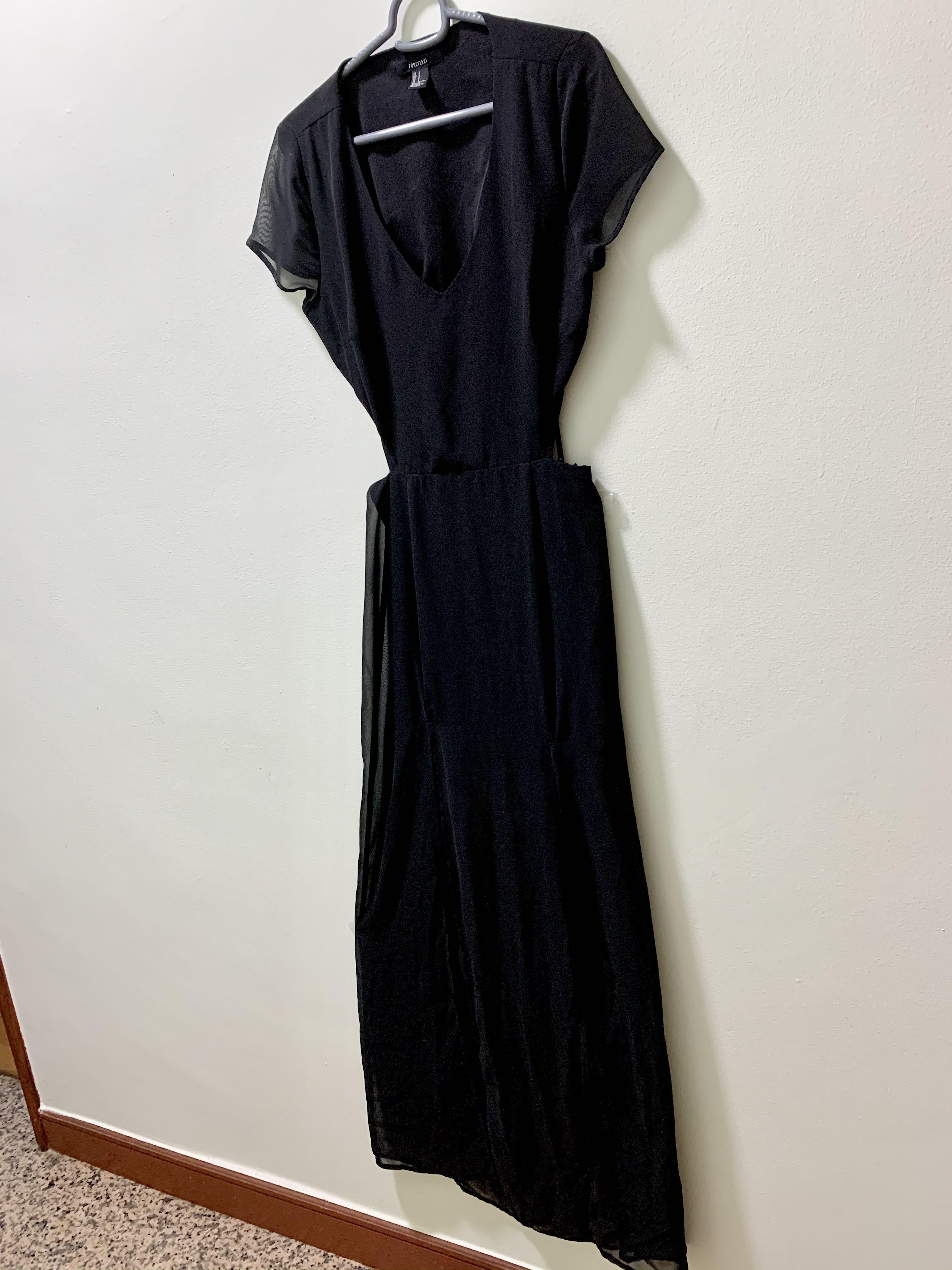 short black chiffon dress