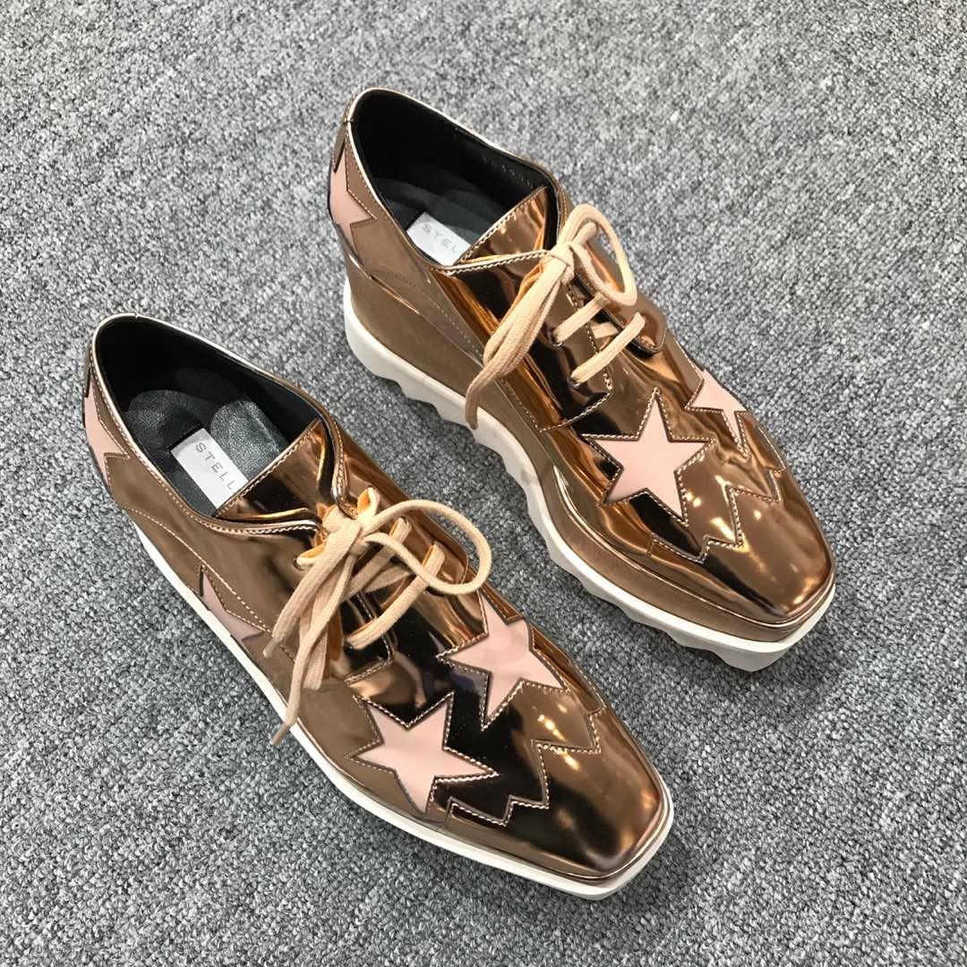 Stella Mccartney 玫瑰金 銀面白星星星厚底鞋 37 5 38 清貨價v 女裝 女裝鞋 Carousell