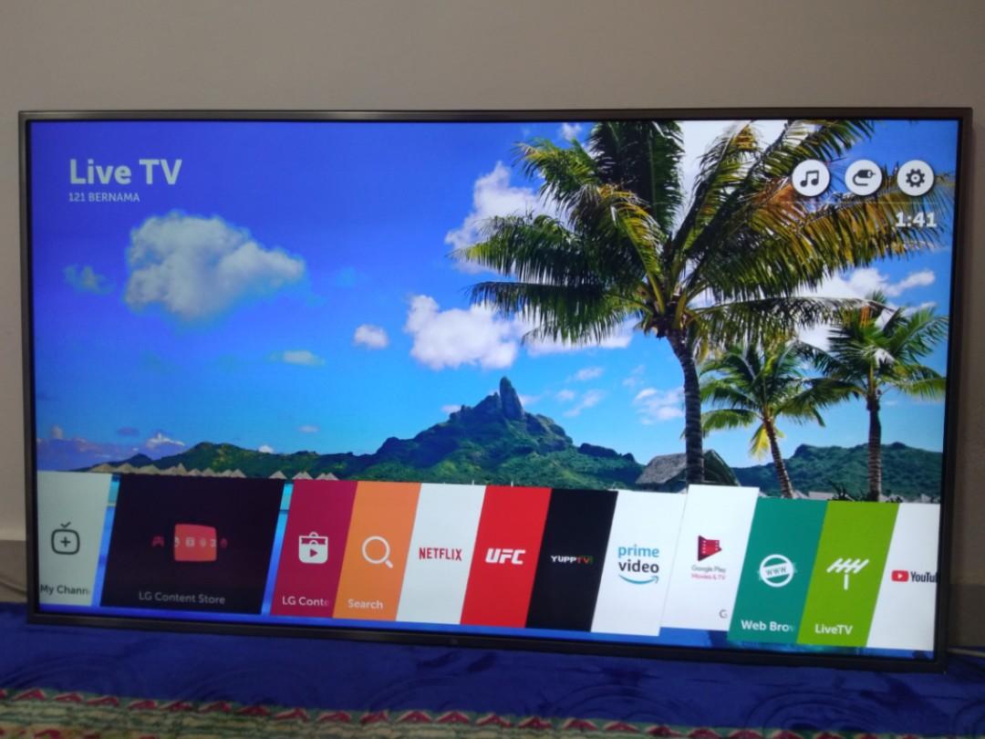 Tv Smart Lg 4k Uhd 55inchi Electronics Tvs Entertainment Systems On Carousell
