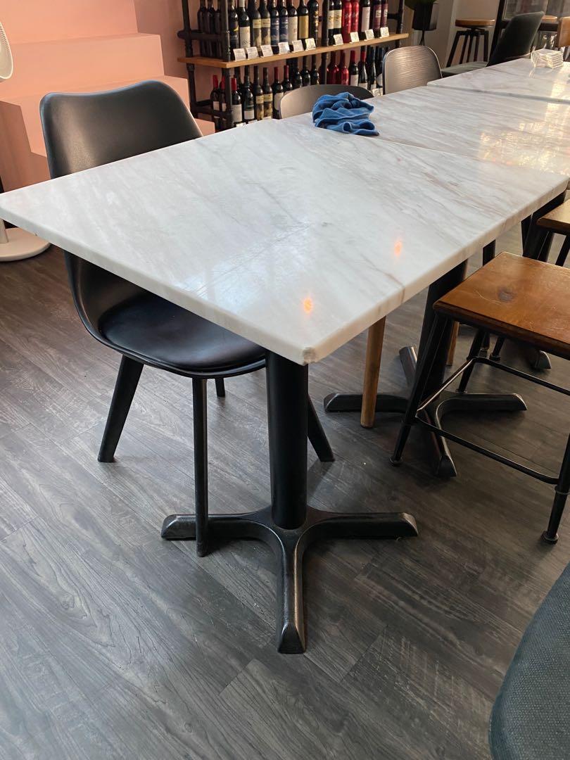 White marble table cafe bar restaurant , Furniture & Home Living