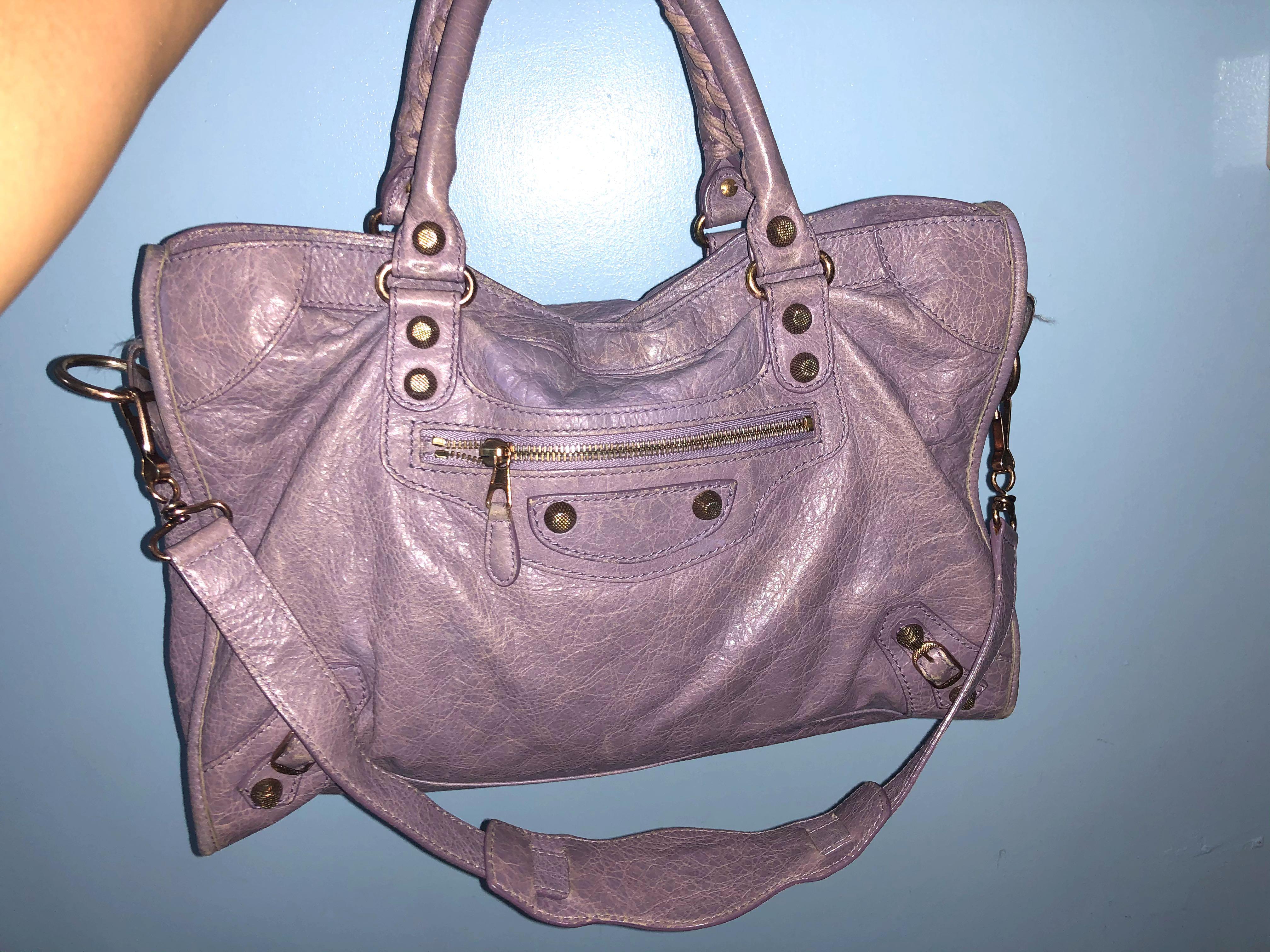 Balenciaga Hourglass Xs Leather Crossbody Bag in Purple  Lyst Canada