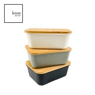 Bamboo Fiber 2pc Lunch Box Food Container with Bamboo Lid Cover