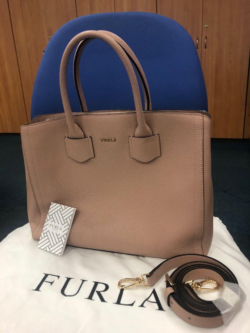 New Furla Alba Tote Bag Handbag M Leather Moonstone Nude Pink Pastel Pink Light Pink limited