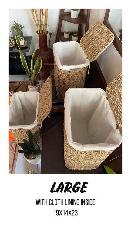 BURI HAMPER FOR SALE (Category: Laundry Baskets) located in Marikina City. Submitted by thecraftyhomebyelisha (Listing ID 1039901887, Image 2). Description: 🍃BURI HAMPER FOR SALE🍃 ON HAND ON HAND 😍 Limited stocks only👍 Large: 19x14x23 Medium: 16x11x21 No cloth: Large - 800 Medium - 700 With cloth Large - 1100 Medium - 900 1400/set no cloth 1850/set with cloth 🍃With Cloth Lining Inside 👌 🍃Very good quality 💯 🍃Can be use for clothes storag