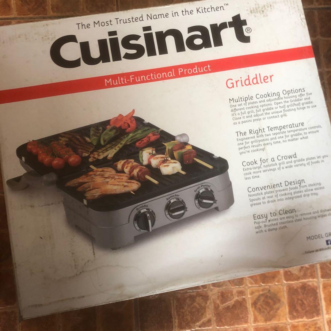 Cuisinart 5-in-1 Griddler (Category: Bakeware) located in Quezon City. Submitted by shopkyph (Listing ID 1039908539, Image 1). Description: Cuisinart 5-in-1 Griddler Seldom used, maybe around just 5 times Can pass as brand new, but box is as is due to storage..