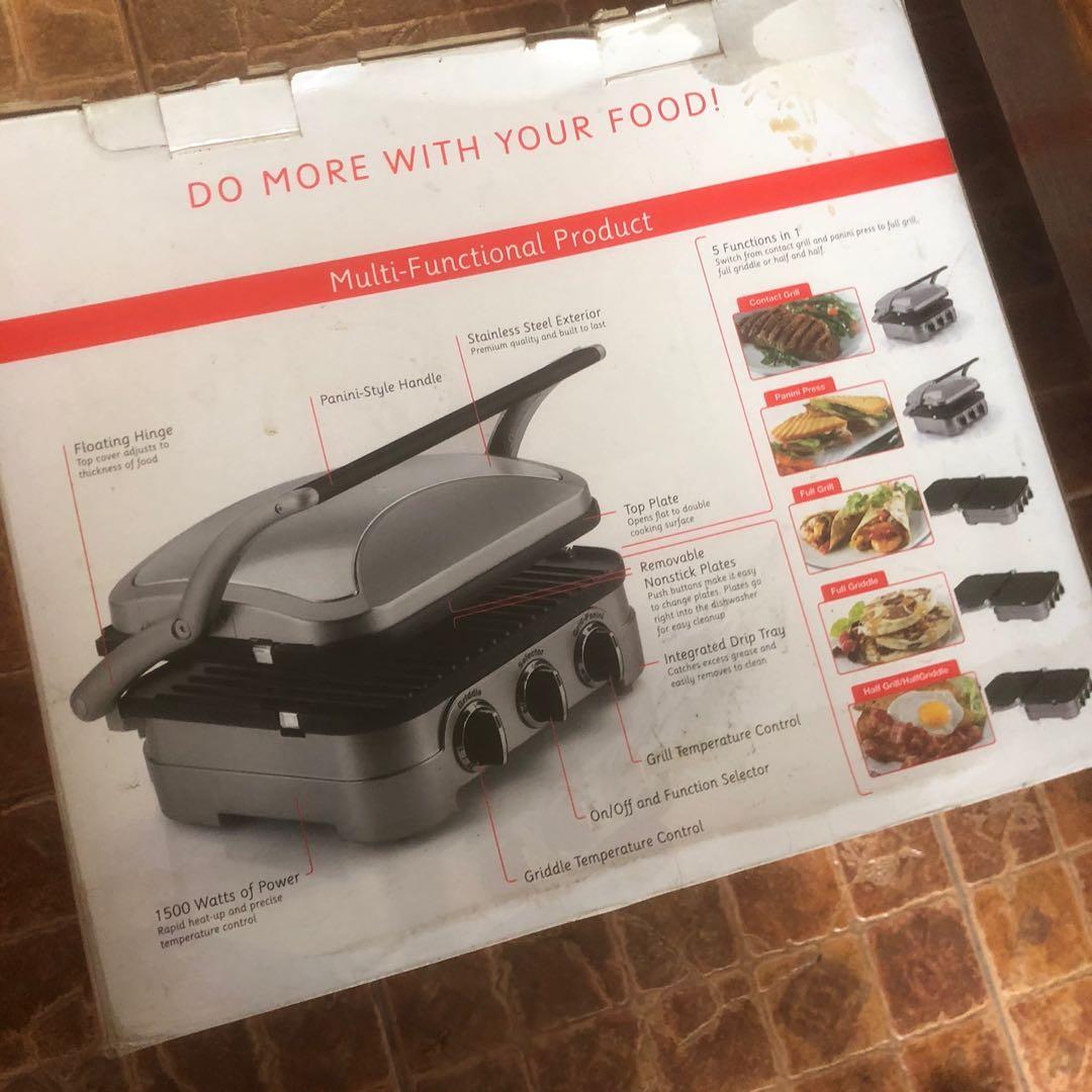 Cuisinart 5-in-1 Griddler (Category: Bakeware) located in Quezon City. Submitted by shopkyph (Listing ID 1039908539, Image 2). Description: Cuisinart 5-in-1 Griddler Seldom used, maybe around just 5 times Can pass as brand new, but box is as is due to storage..