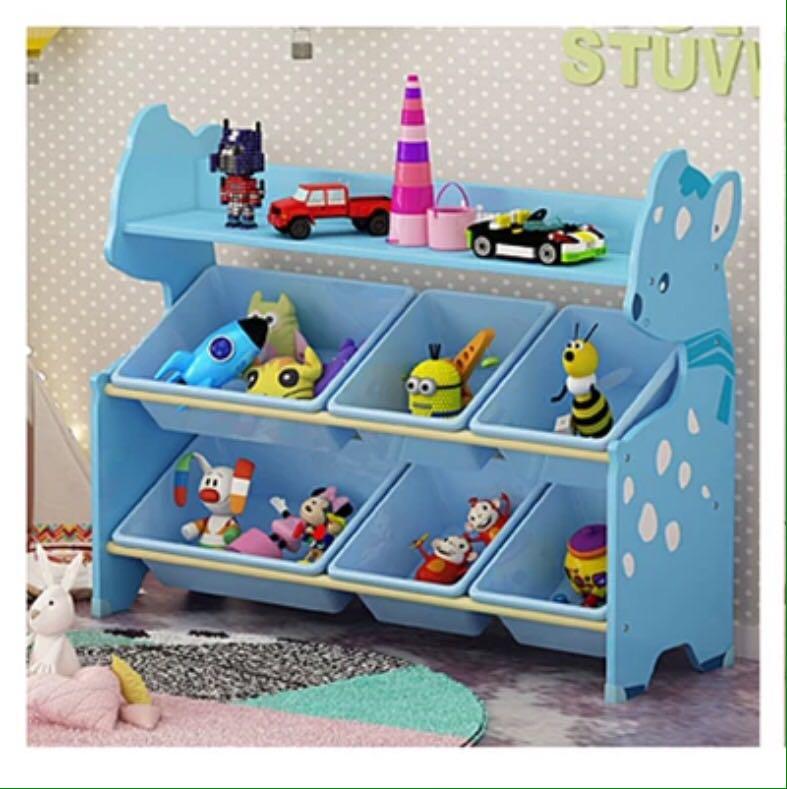 blue toy storage
