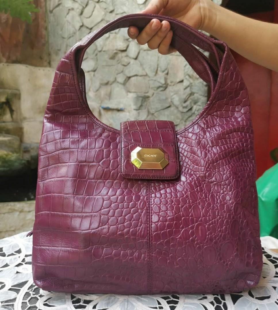 Dkny crocodile effect leather bag clearance