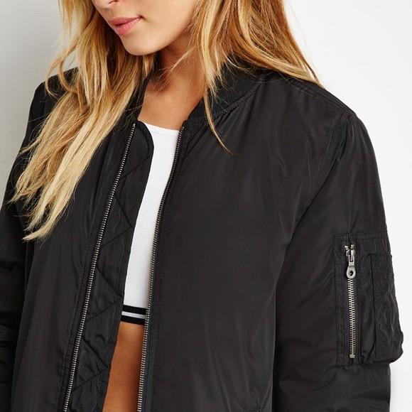 Brandnew Forever 21 black bomber padded jacket Women s Fashion