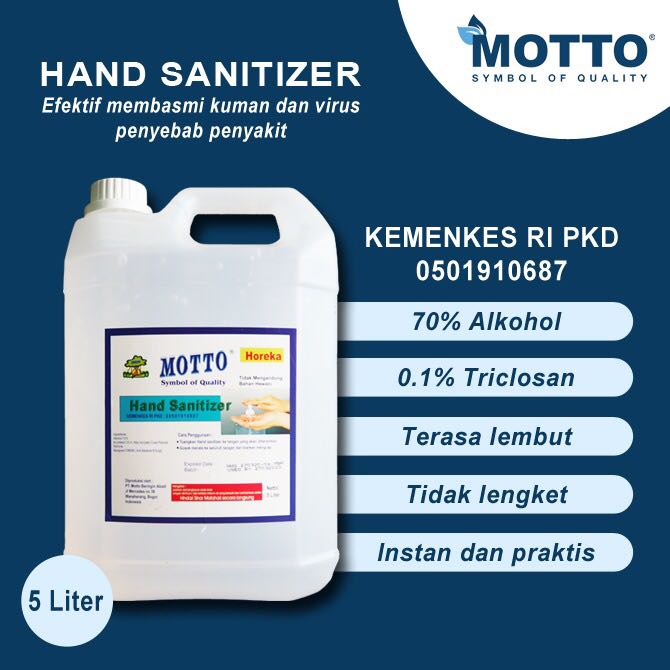 Hand Sanitizer Motto 5 L Kesehatan Kecantikan Parfum Kuku Lainnya Di Carousell
