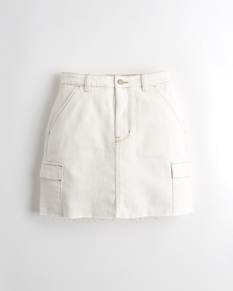 White denim skirt hollister new arrivals