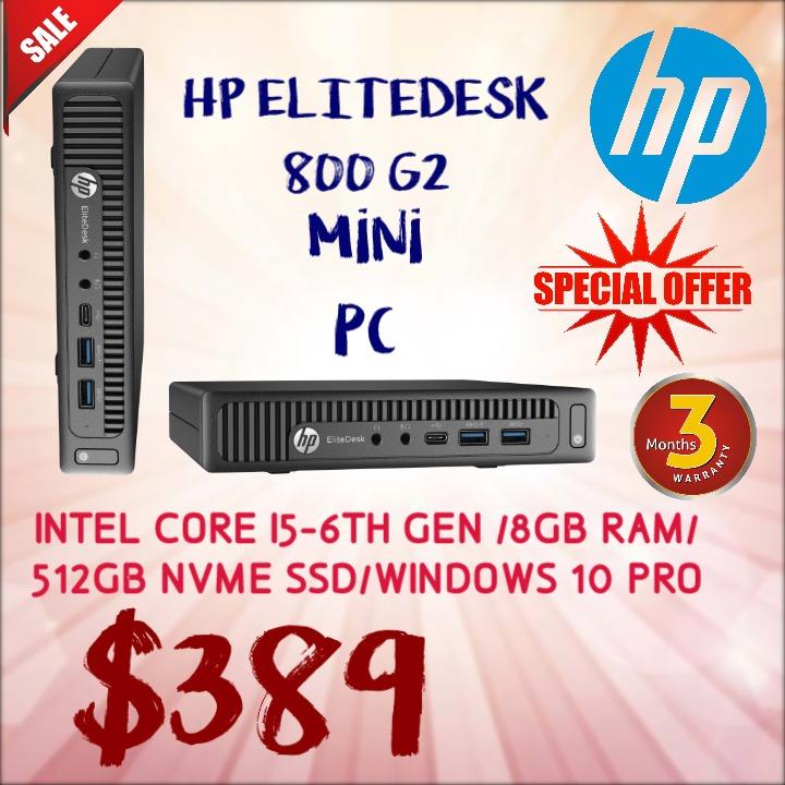 Hp Elitedesk 800 G2 Intel Core I5 6th Gen 8gb Ram 512gb Ssd Windows10pro 3 Months Warranty Electronics Computers Desktops On Carousell