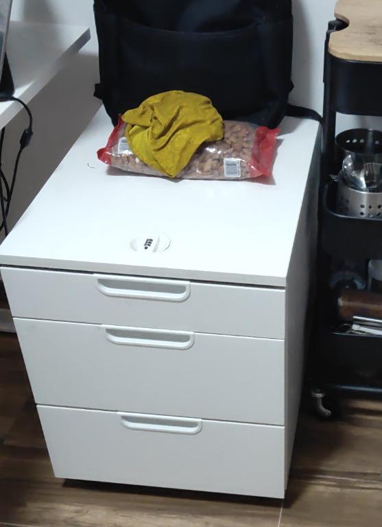 ikea galant drawer unit on castors white