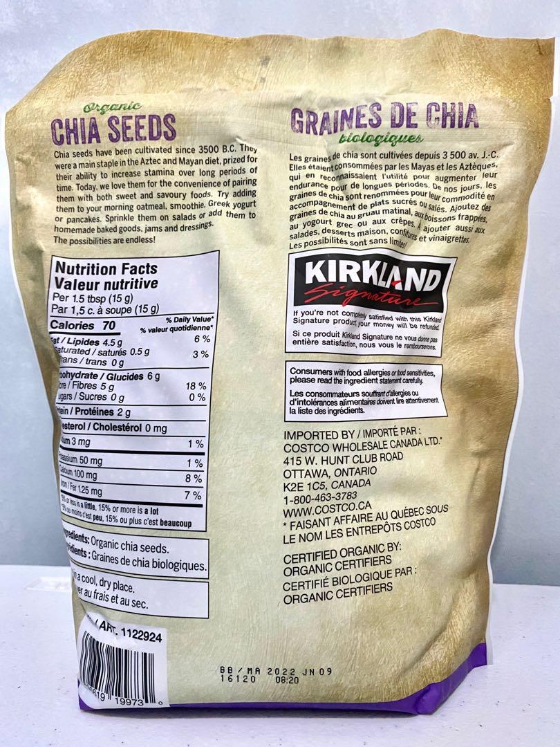 2 lbs Canada New Sealed Fresh Premium Organic Chia Seeds Kirkland