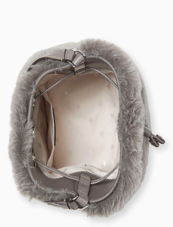 Kate Spade Eva Faux Fur Small Zip Top Satchel Handbag Slingbag Crossbody  Grey Cat, Women's Fashion, Bags & Wallets, Cross-body Bags on Carousell