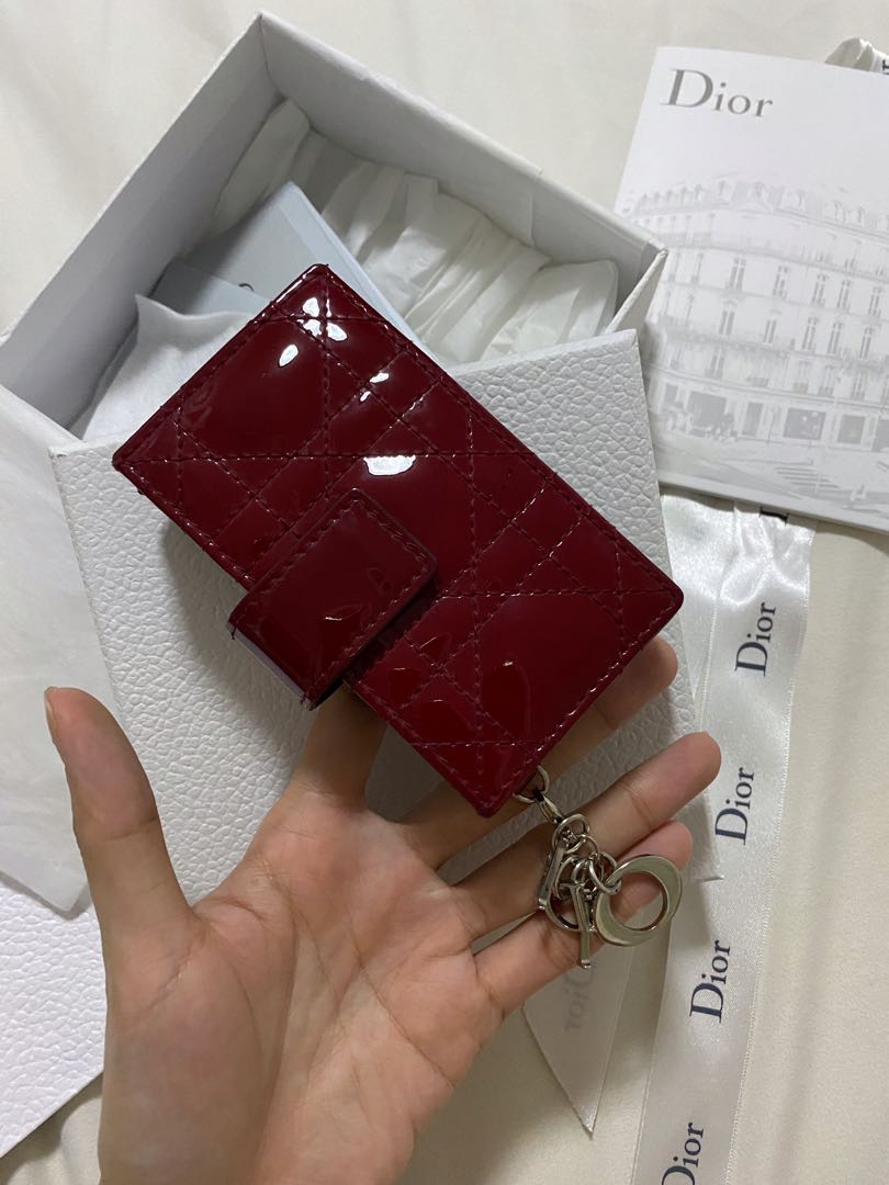 Dior Lady Dior cardholder Patent Leather Red
