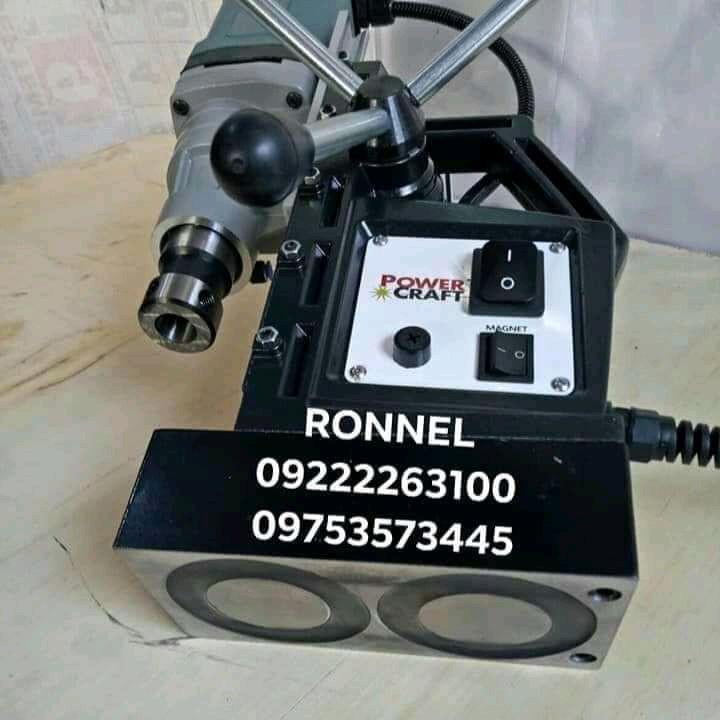 MAGNETIC DRILLING MACHINE (Category: Construction Tools & Equipment) located in Valenzuela. Submitted by ronnelpowertools (Listing ID 1040028666, Image 3). Description: Price - 21k MAGNETIC DRILLING MACHINE MODEL: PCMD-35 VOLTAGE: 220V POWER UNIT: 1500W LARGEST DRILL: 35mm MAX. ATTRACTION: 14000N NO-LOAD SPEED: 100–670rpm MAXIMUM CORE CUTTER DIAMETER: 35mm MAXIMUM FOR TWIST DRILL: 13mm MAGNETIC ADHESION: 14000N With Warranty and After Sales Suppo