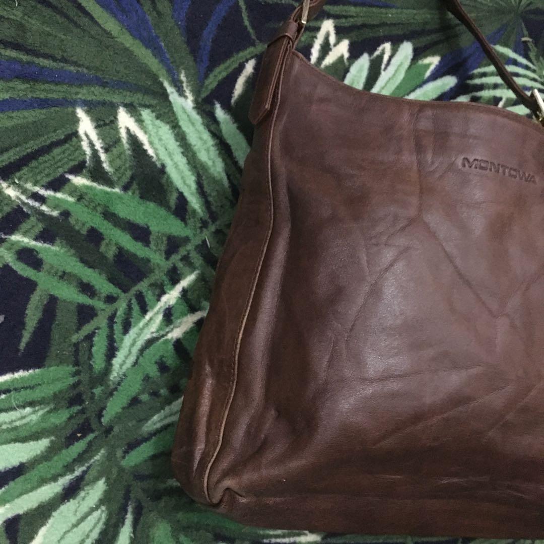 Montowa Handmade Genuine leather Handbag, Women's Fashion, Bags & Wallets,  Purses & Pouches on Carousell