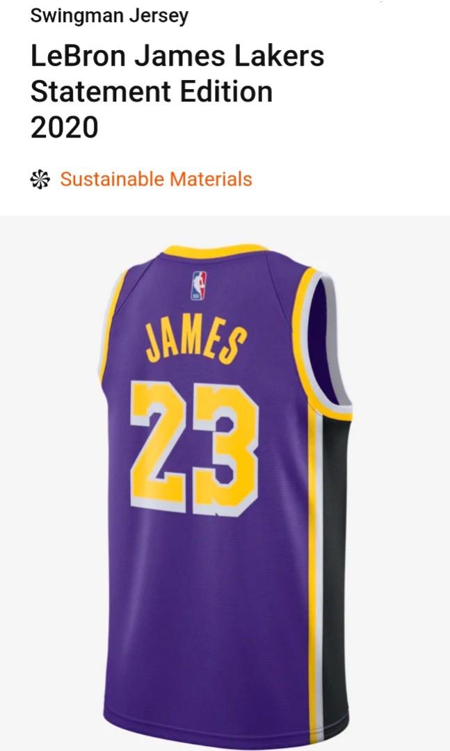 Nike Jordan Nba Lebron James Lakers Statement Edition 2020 Last Piece Sports Sports Apparel On Carousell