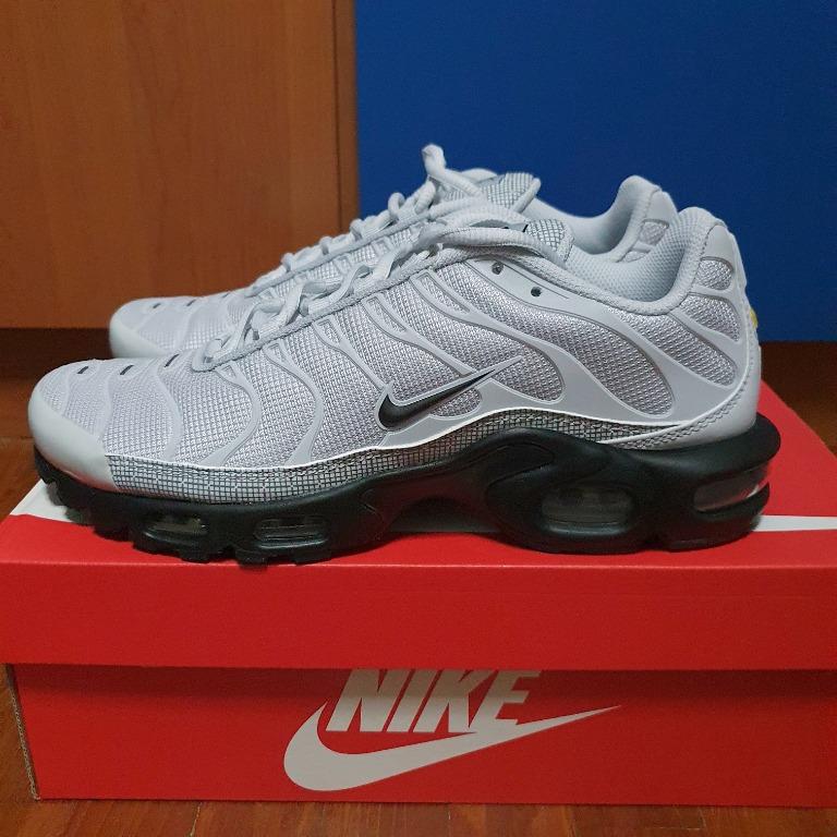Nike Tuned 1 Air Max Plus Classic Shoes Sneakers Pure Platinum White Black Size US9