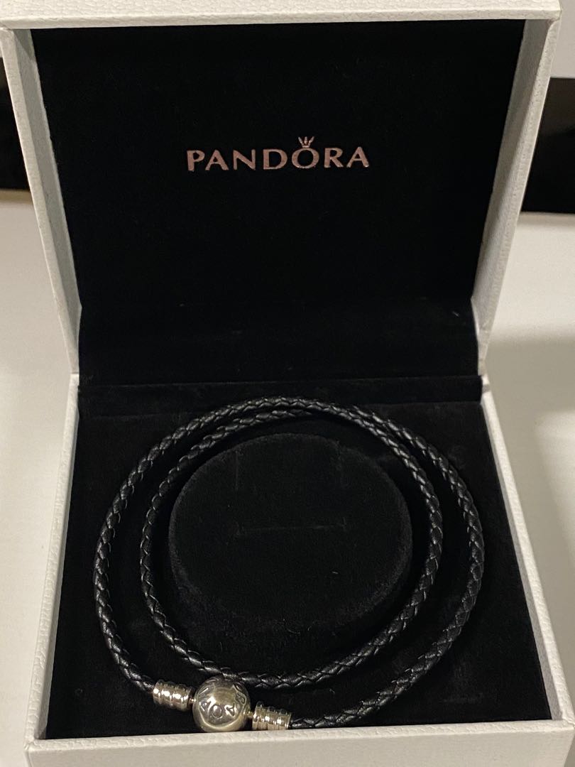 Pandora Moments Double Black Leather Bracelet – Apothecary Gift Shop