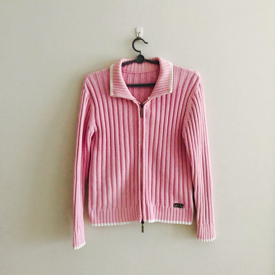 Pink Cardigan Women S Fashion Clothes Outerwear On Carousell