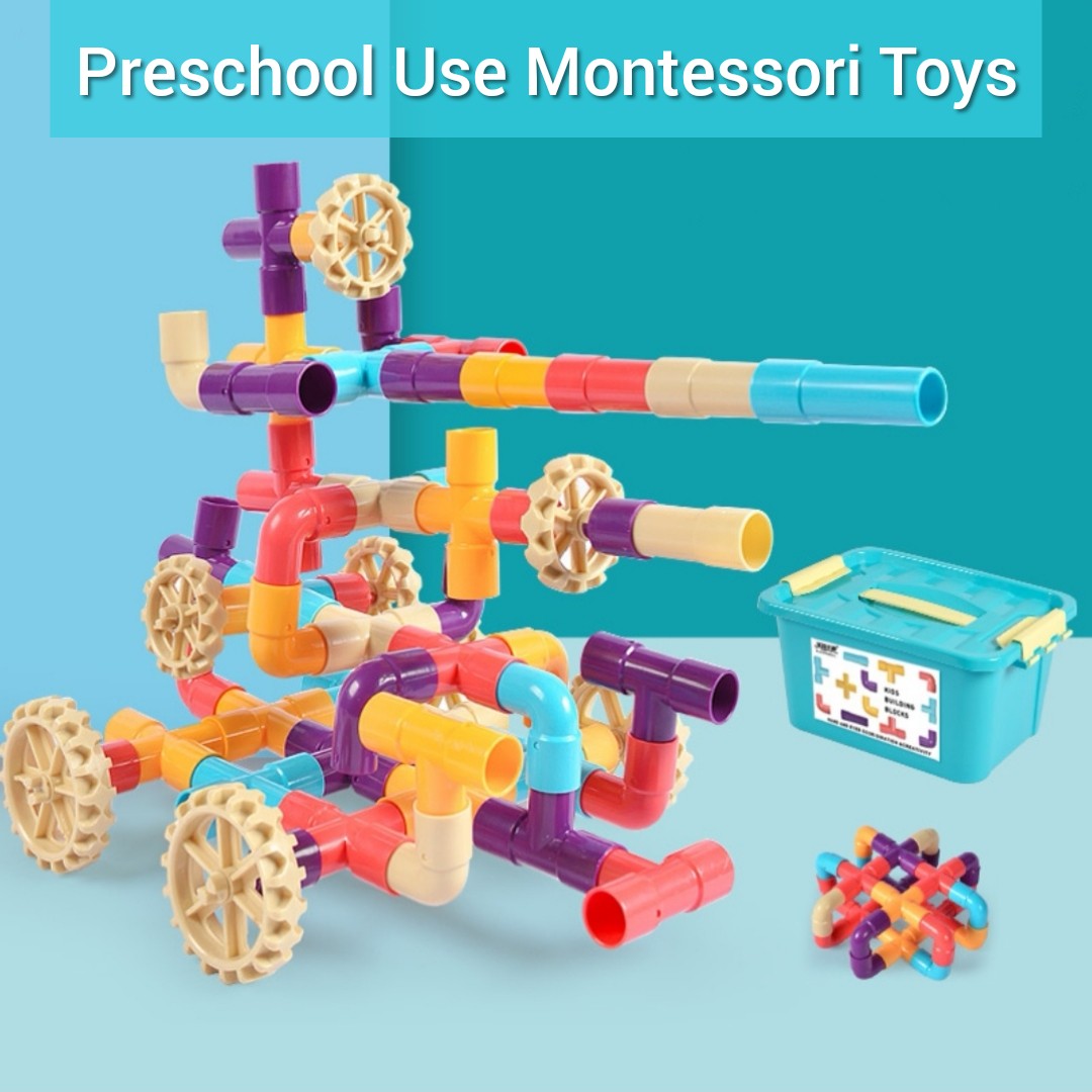 Water Pipe Building Blocks Toys Kids Assembling Connecting Piping DIY