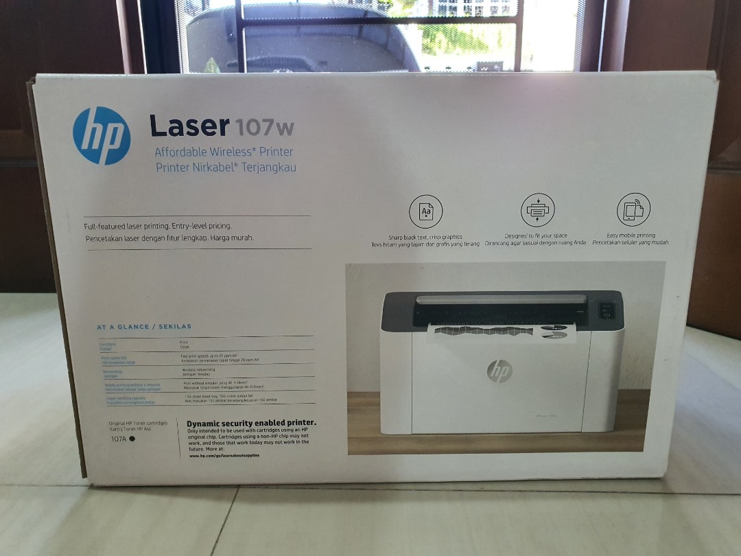 Printer HP Laser 107w, Elektronik, Bagian Komputer \u0026 Aksesoris di Carousell