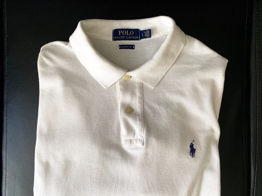 Ralph Lauren Classic Fit White Polo shirt, Men's Fashion, Tops & Sets ...