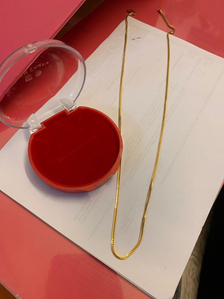 Rantai Emas 916 Wah Chan Mesin Gold Necklace Women S Fashion Jewellery On Carousell