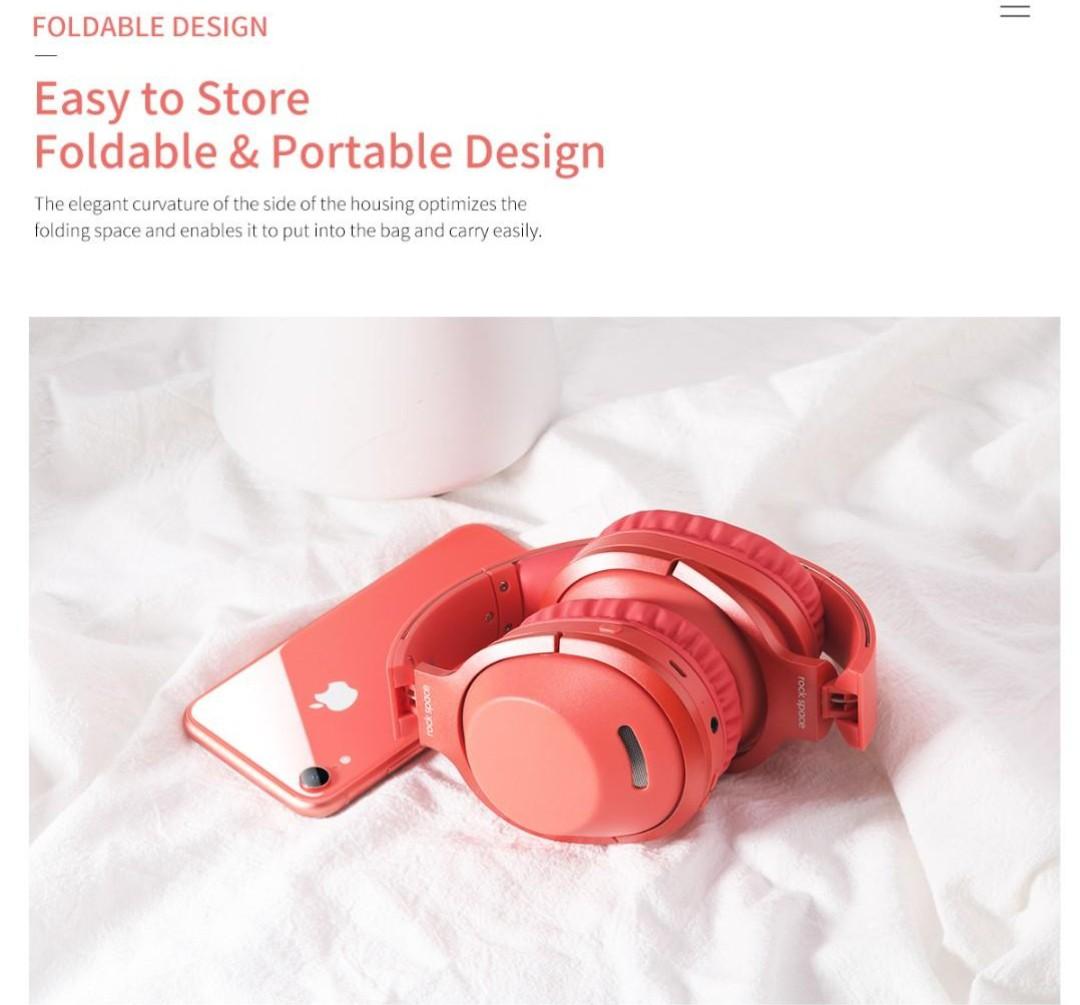 Rockspace 01 Wireless Bluetooth Headphone Audio Headphones Headsets on Carousell