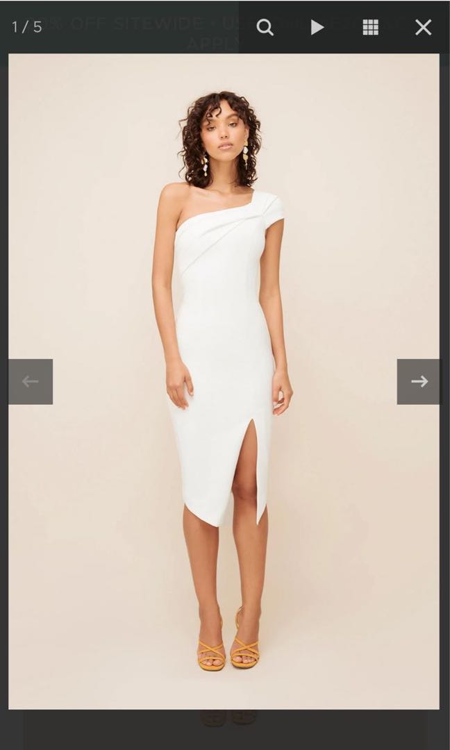 sheike white one shoulder dress