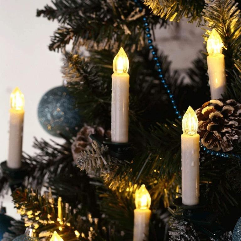 Soontrans Wireless Led Clip On Christmas Tree Candles Remote Control Taper Candles Flickering Dimmable Warm White 30pcs Electronics Others On Carousell