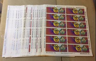 30 Sheets x 12 1972 Munich Olympic Games Stamps