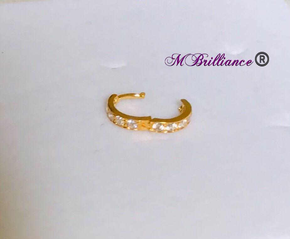 916 gold nose ring with cz stones