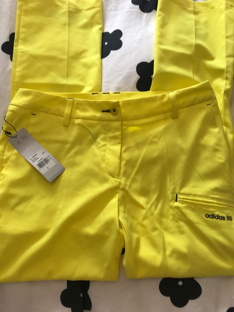 adidas yellow golf pants