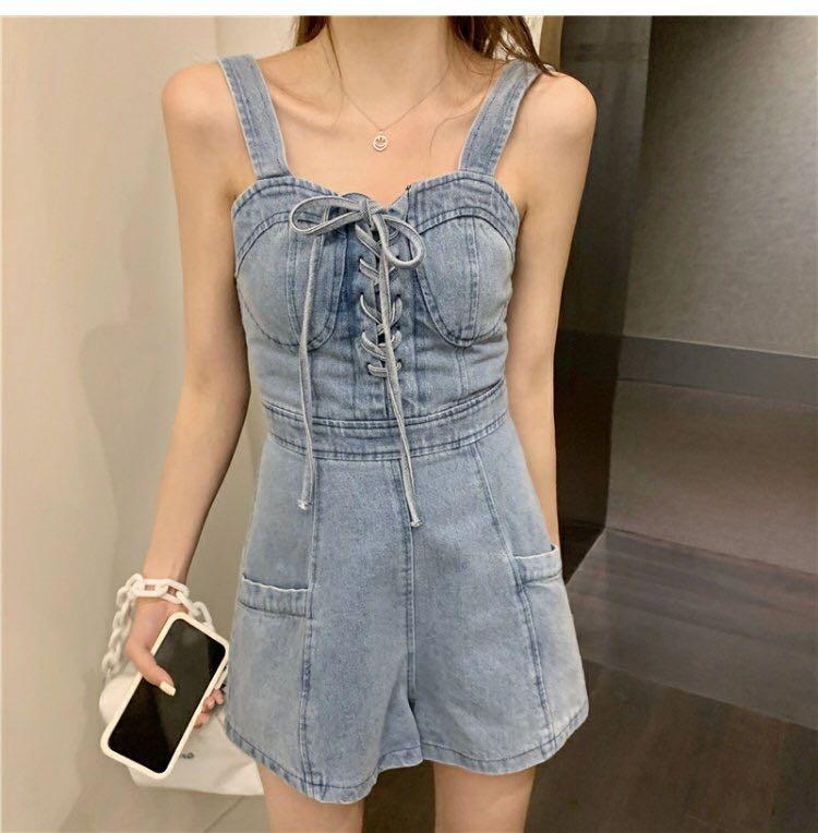 Ally denim romper Clearance