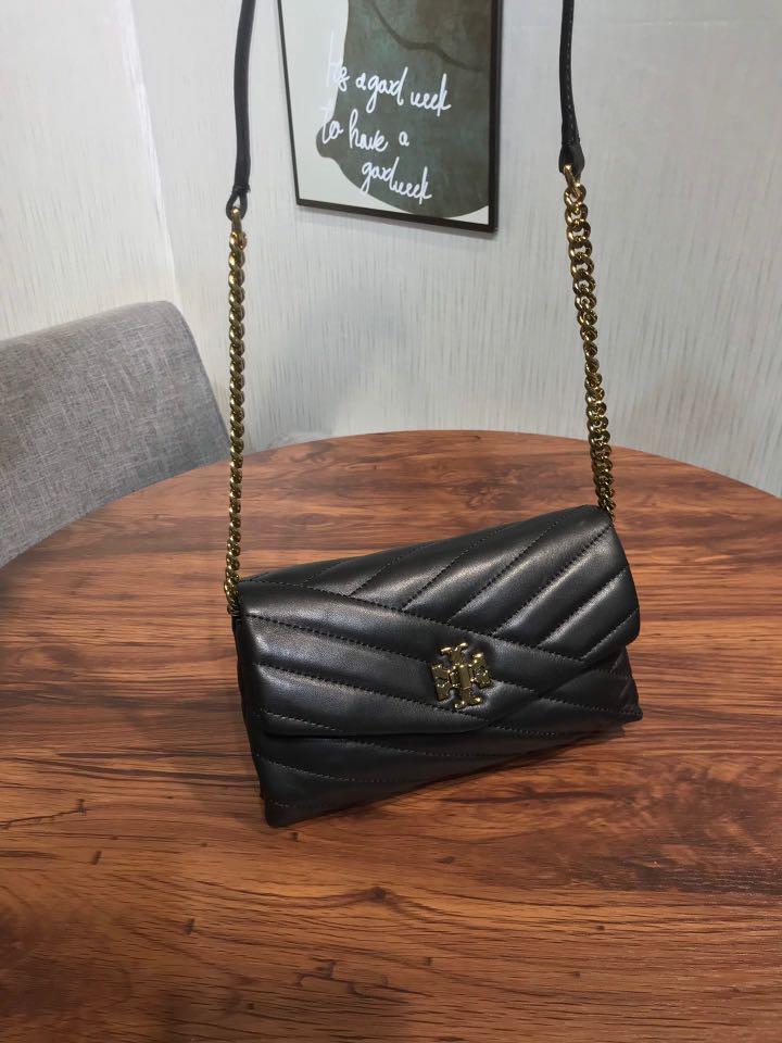 Tory Burch Kira Chevron Chain Crossbody Bag/ Wallet/Devon Sand/$348