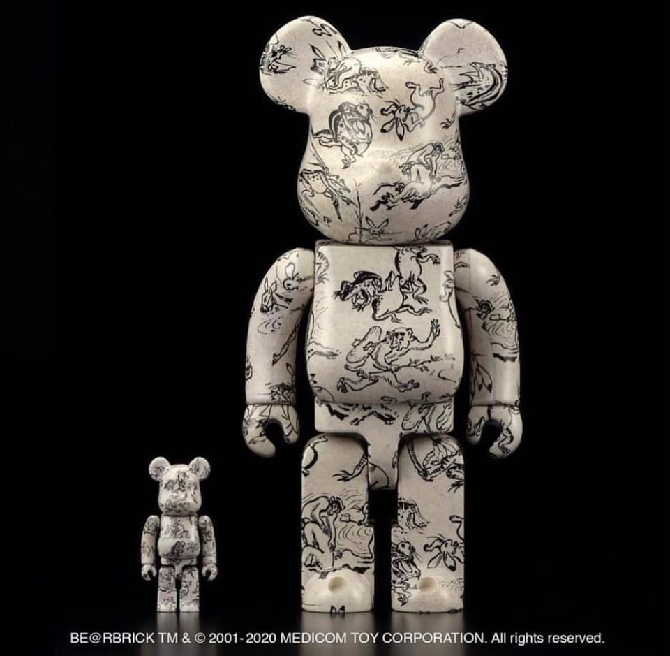 Bearbrick 400%+100% 國家級日本名畫鳥獸人物戲畫, 興趣及遊戲, 玩具