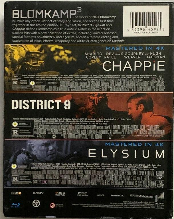 CODE　RAY　US　DISC　BLOMKAMP　DIGITAL　CDs　Toys,　LIMITED　on　EDITION　COLLECTION　Hobbies　NO　ORIGINAL,　TRILOGY　IMPORT　DVDs　BLU　SET　DIGIBOOK　Media,　NEW　Music　Carousell