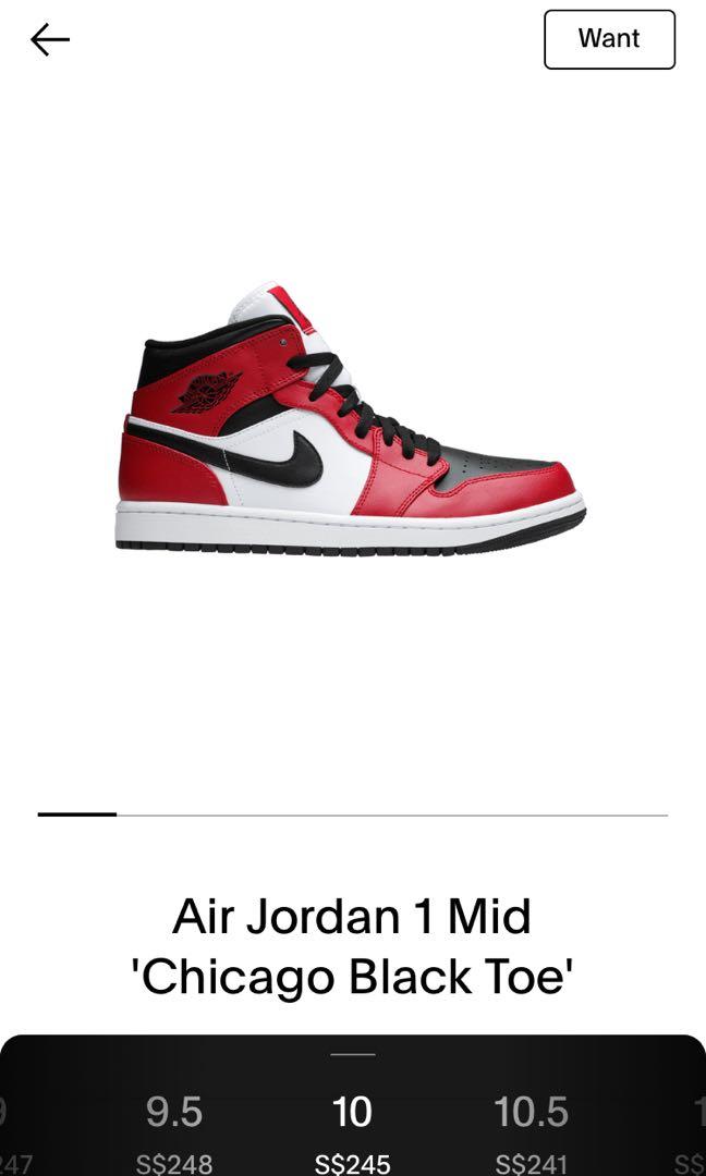 Cheaper Than Goat! Air Jordan 1 Mid Chicago Black Toe, Men'S Fashion,  Footwear, Sneakers On Carousell
