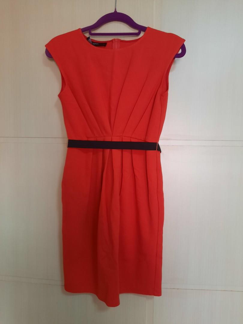 Red kimono style dress hot sale
