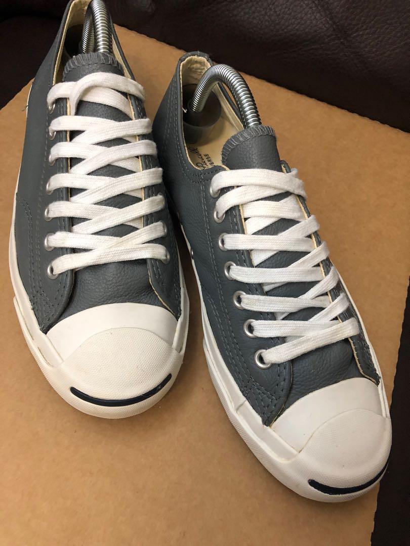 Converse Jack Purcell 灰色全皮US 九成新, 男裝, 鞋, 西裝鞋